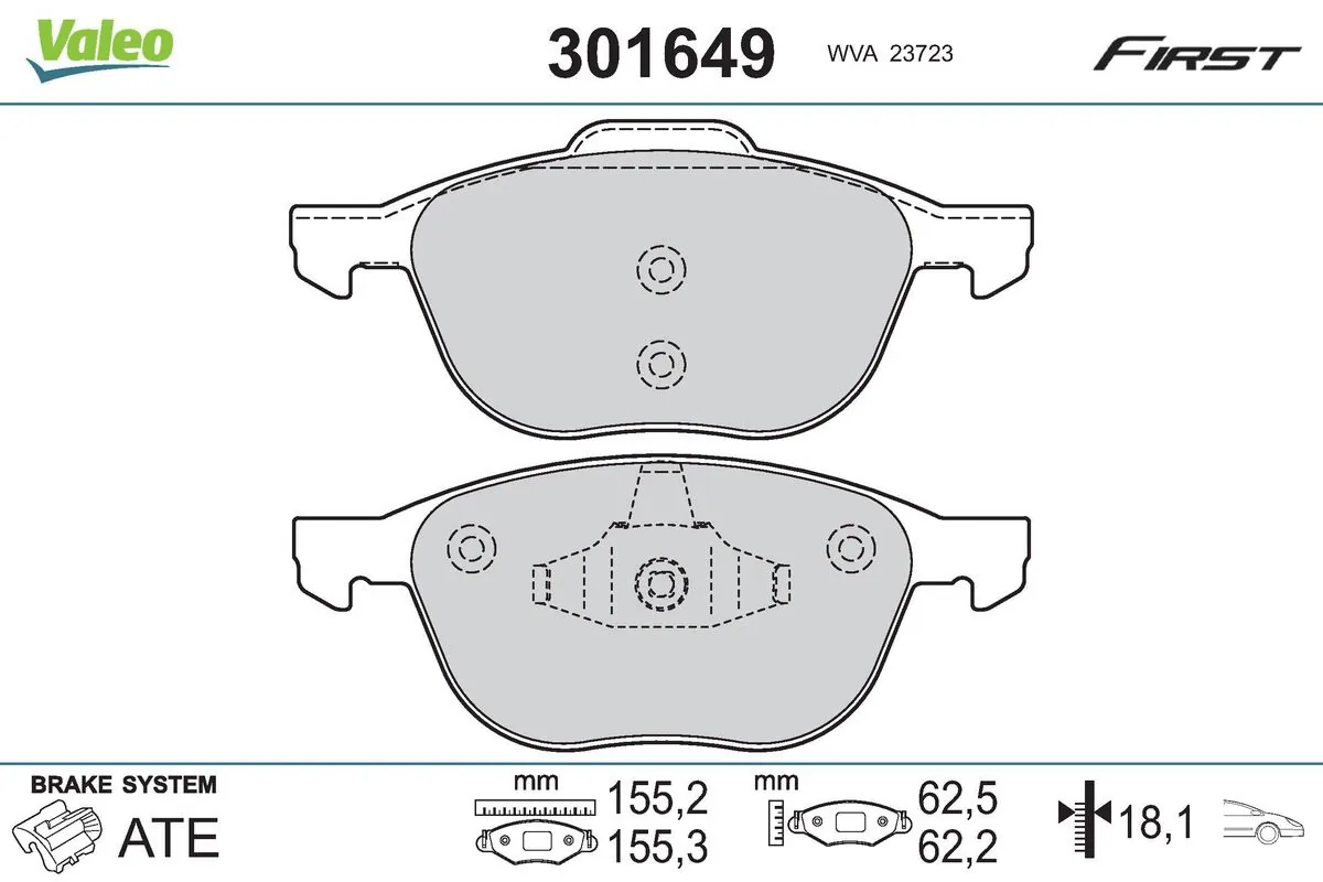 Brake Pad Set, disc brake FIRST 301649