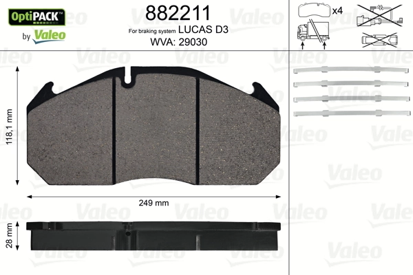 Brake Pad Set, disc brake OPTIPACK 882211