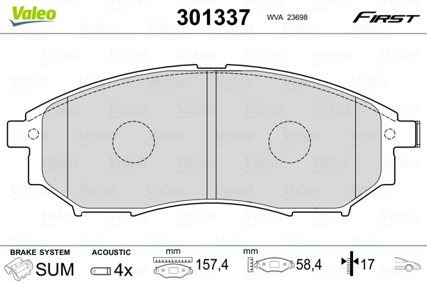 Brake Pad Set, disc brake FIRST 301337