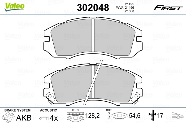VALEO 302048 Brake Pad Set, disc brake