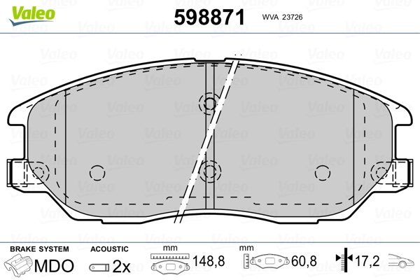 Brake Pad Set, disc brake 598871