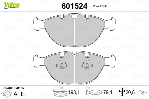 VALEO 601524 Brake Pad Set, disc brake
