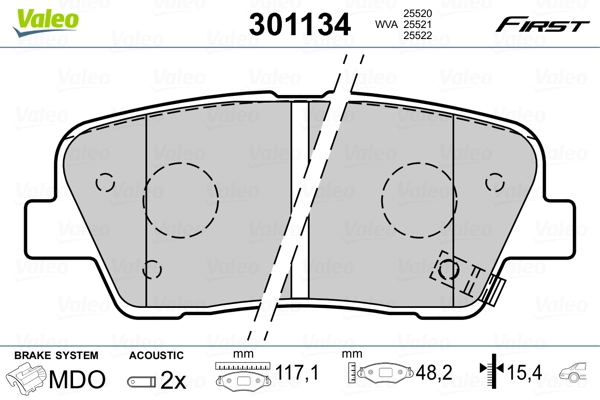 Brake Pad Set, disc brake FIRST 301134