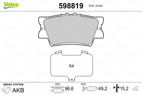 Brake Pad Set, disc brake 598819