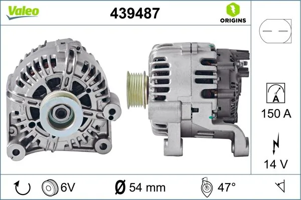 Alternator VALEO ORIGINS NEW OE TECHNOLOGY 439487