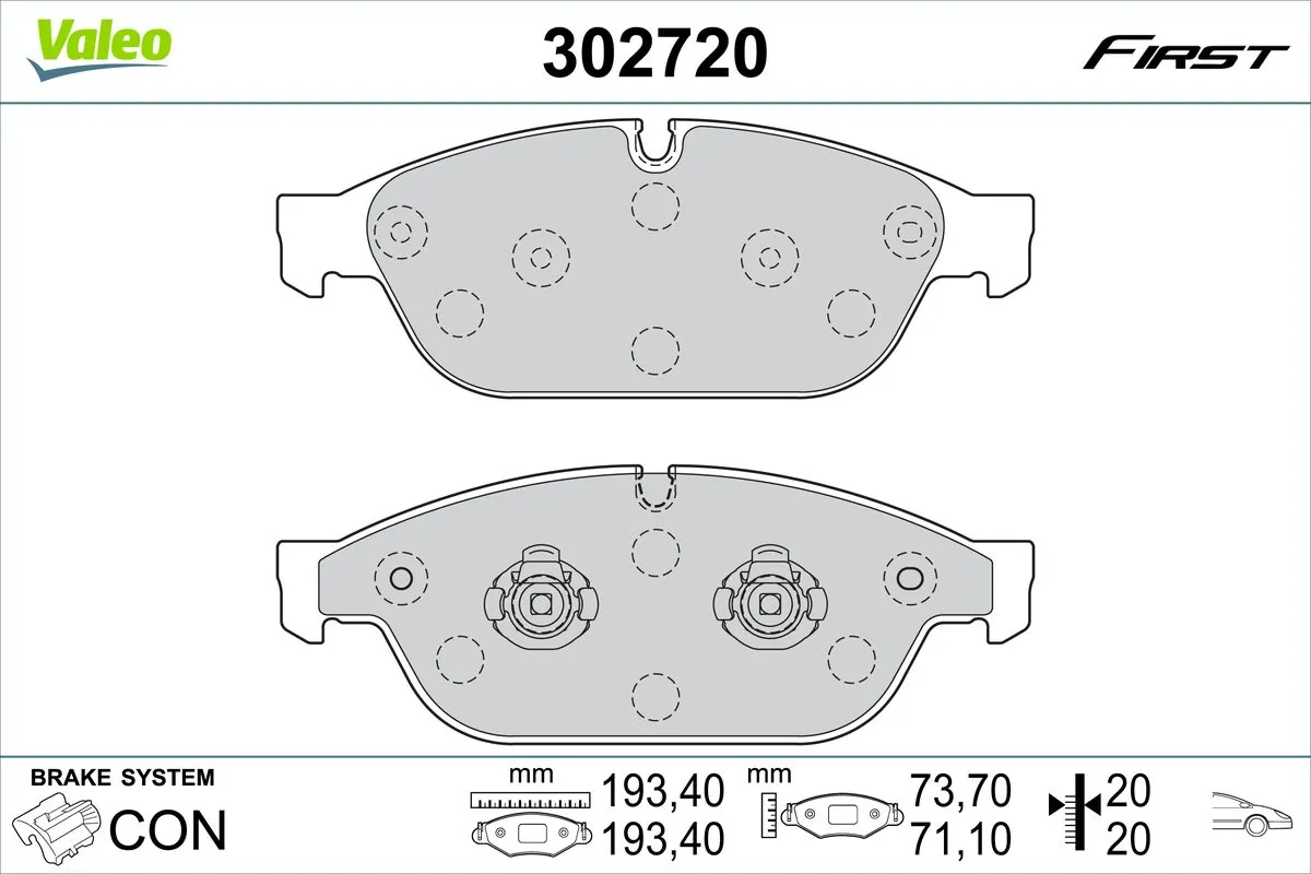 Brake Pad Set, disc brake FIRST 302720