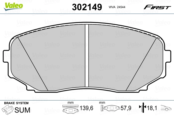 Brake Pad Set, disc brake FIRST 302149