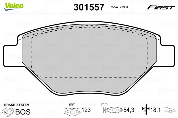 Brake Pad Set, disc brake FIRST 301557