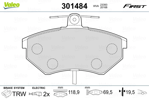 Brake Pad Set, disc brake FIRST 301484