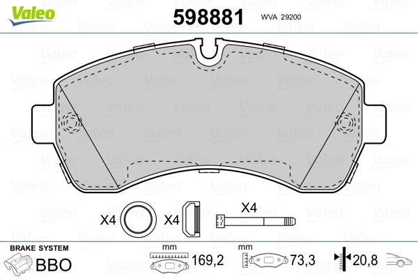 Brake Pad Set, disc brake 598881