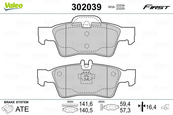 Brake Pad Set, disc brake FIRST 302039