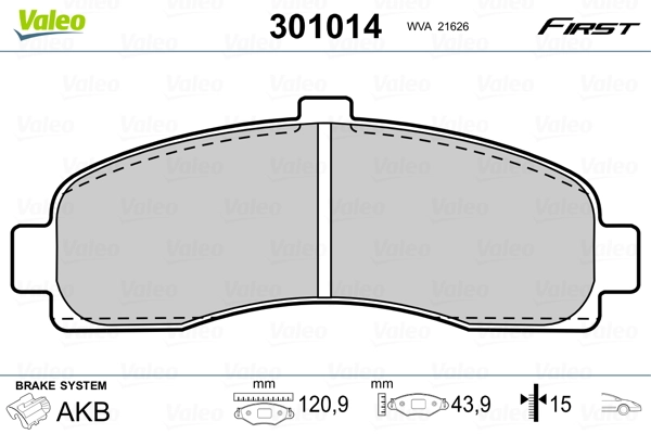 Brake Pad Set, disc brake FIRST 301014