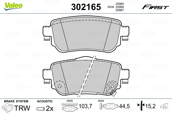 Brake Pad Set, disc brake FIRST 302165