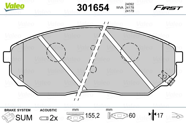 Brake Pad Set, disc brake FIRST 301654