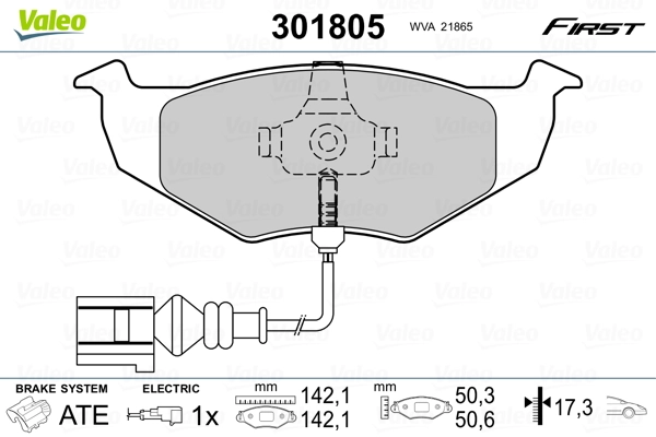 Brake Pad Set, disc brake FIRST 301805