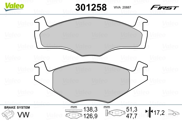 Brake Pad Set, disc brake FIRST 301258