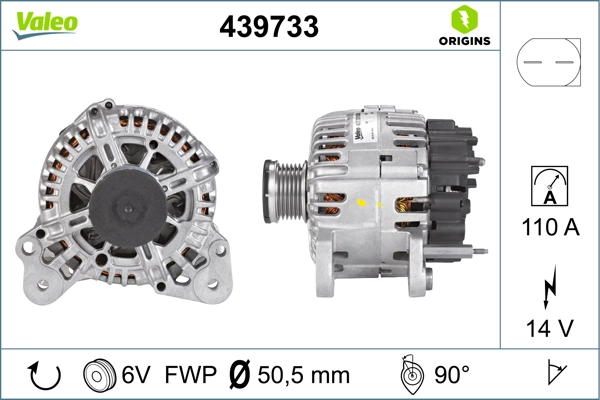 Alternator VALEO ORIGINS NEW OE TECHNOLOGY 439733