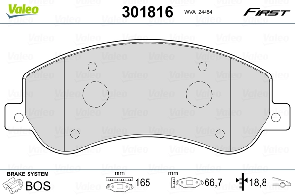 Brake Pad Set, disc brake FIRST 301816