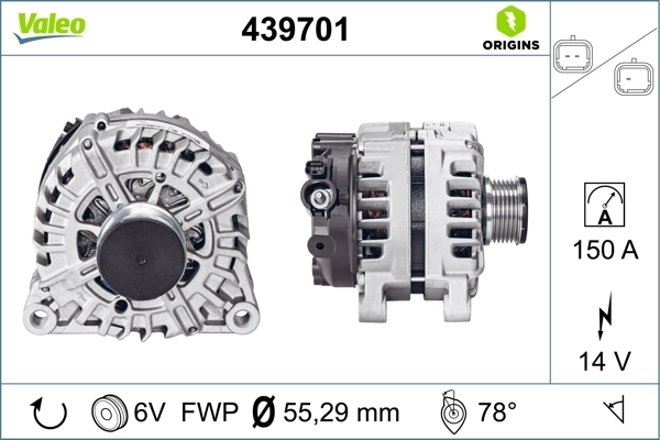Alternator VALEO ORIGINS NEW OE TECHNOLOGY 439701