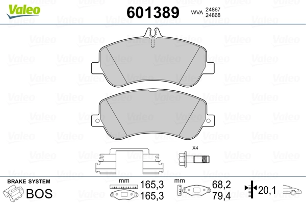 Brake Pad Set, disc brake 601389