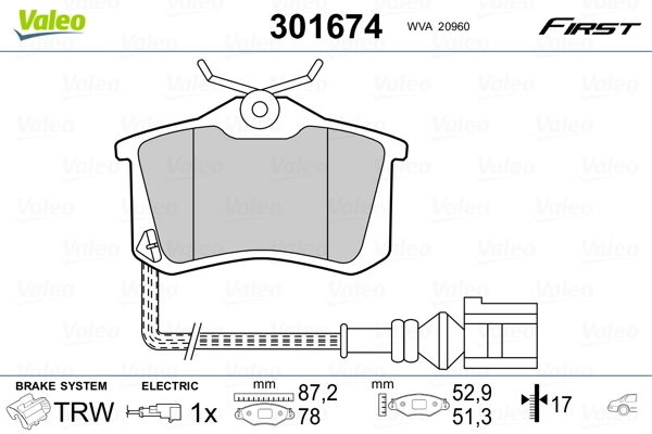 Brake Pad Set, disc brake FIRST 301674