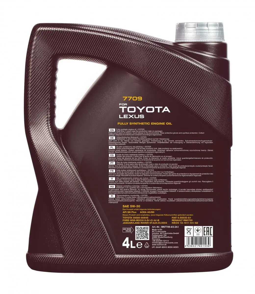 Engine Oil Mannol 7709 for Toyota Lexus 5W-30 MN7709-4