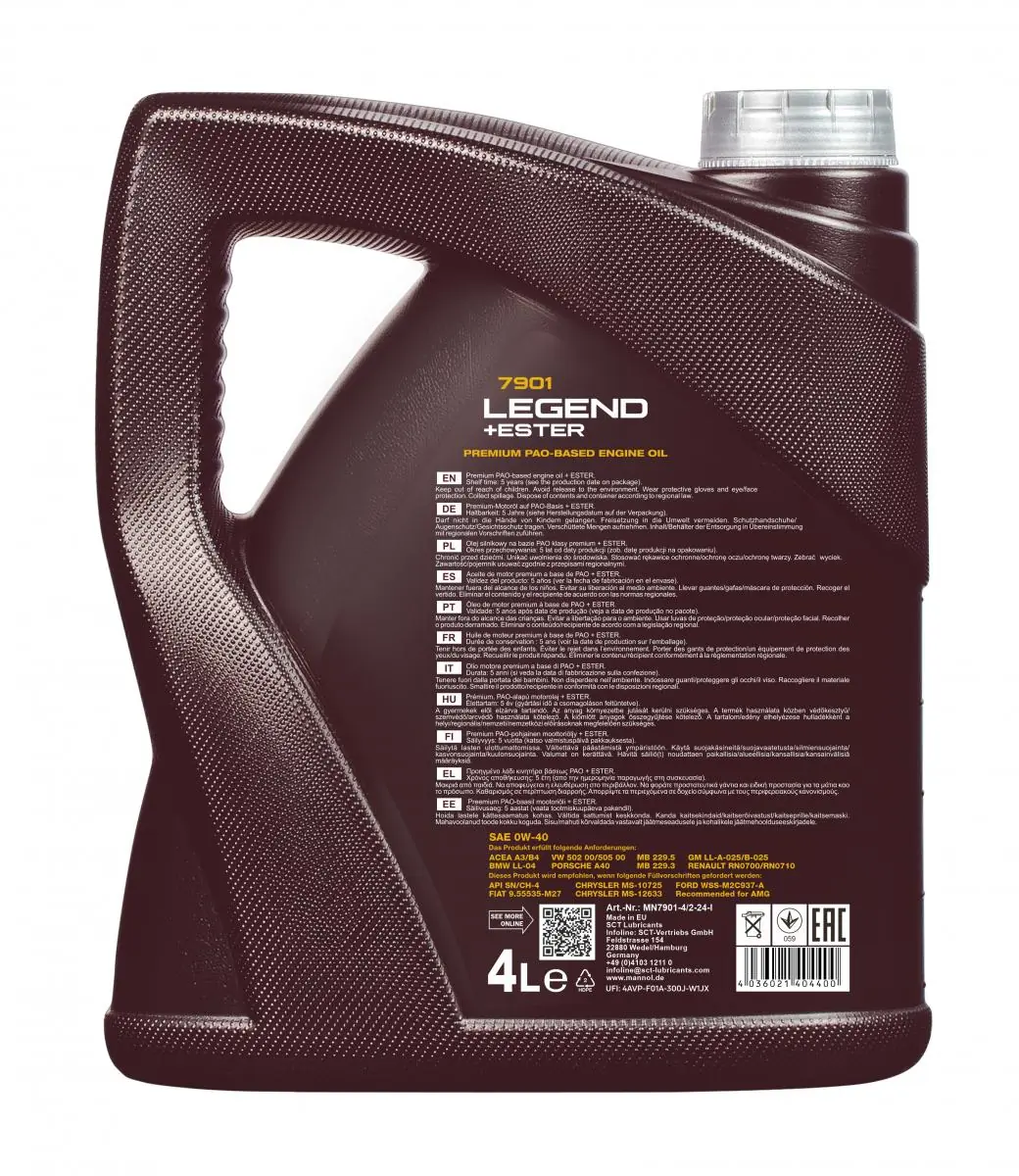 Engine Oil Mannol Legend+Ester 0W-40 MN7901-4