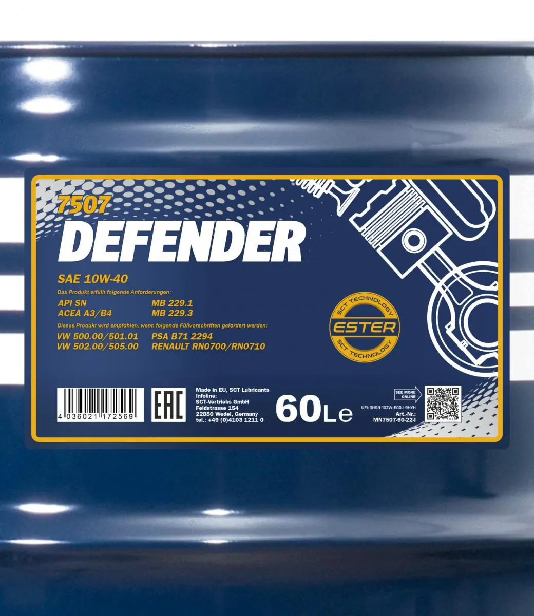 Engine Oil Mannol Defender 10W-40 MN7507-60