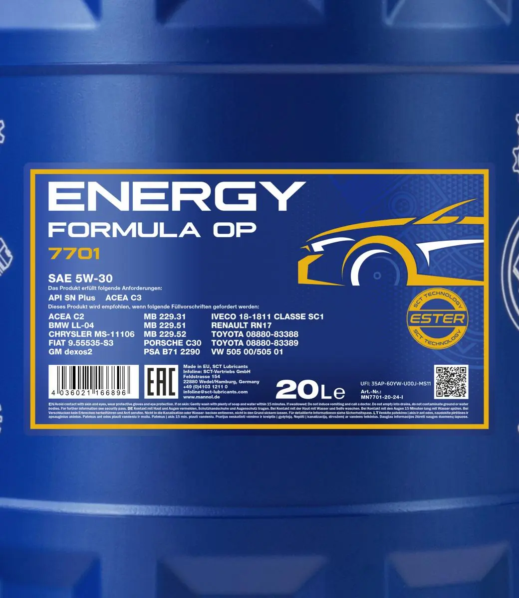 Minyak Enjin Mannol 7701 Energy Formula OP 5W-30 MN7701-20