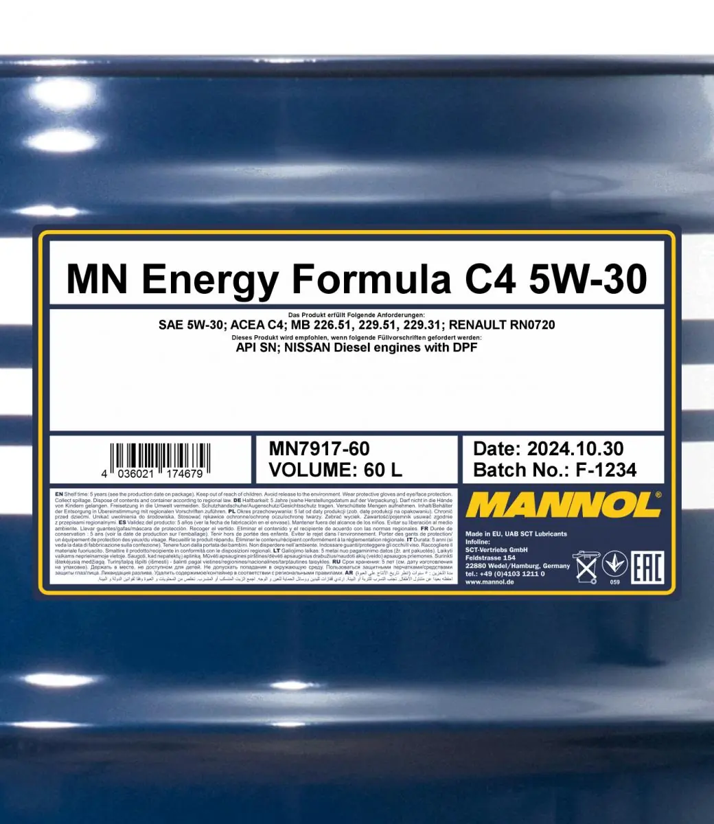 发动机机油 Mannol Energy Formula C4 5W-30 MN7917-60