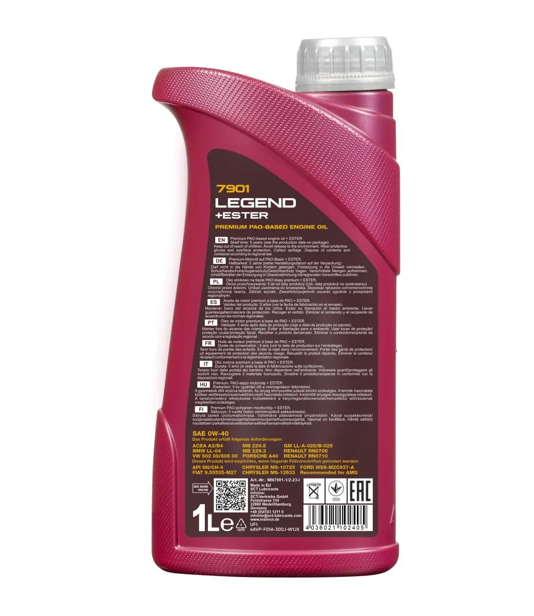 Aceite de motor Mannol Legend+Ester 0W-40 MN7901-1