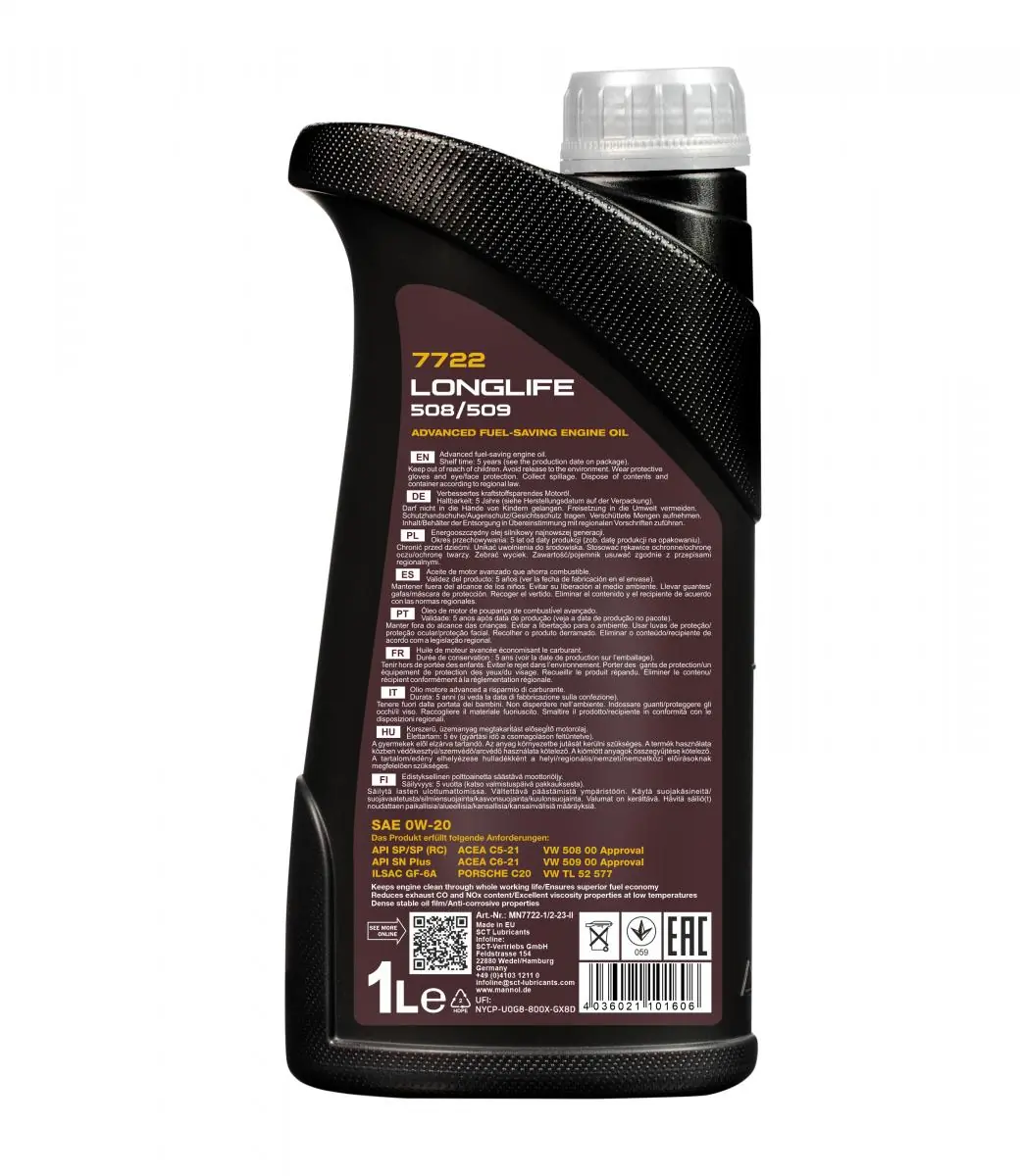 Engine Oil Mannol Longlife 508/509 0W-20 MN7722-1