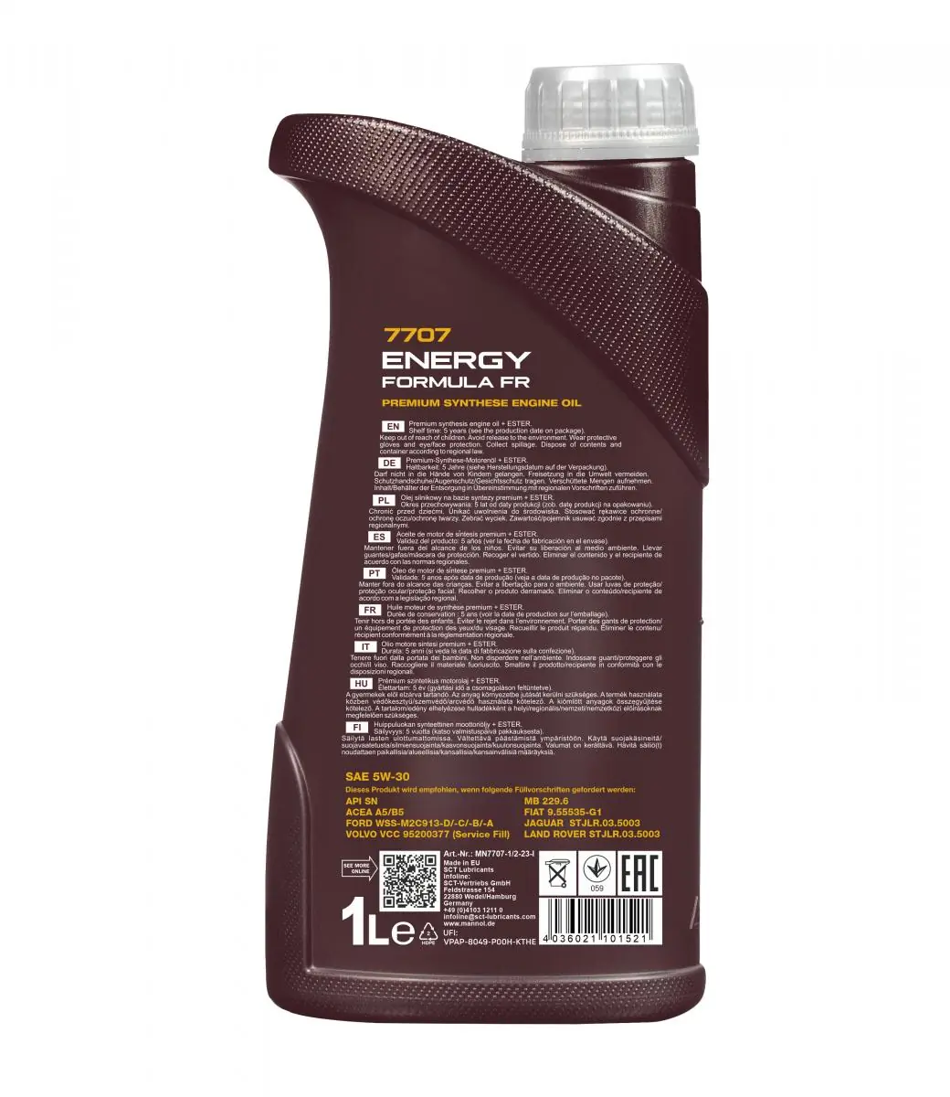 Engine Oil Mannol 7707 Energy Formula FR 5W-30 MN7707-1