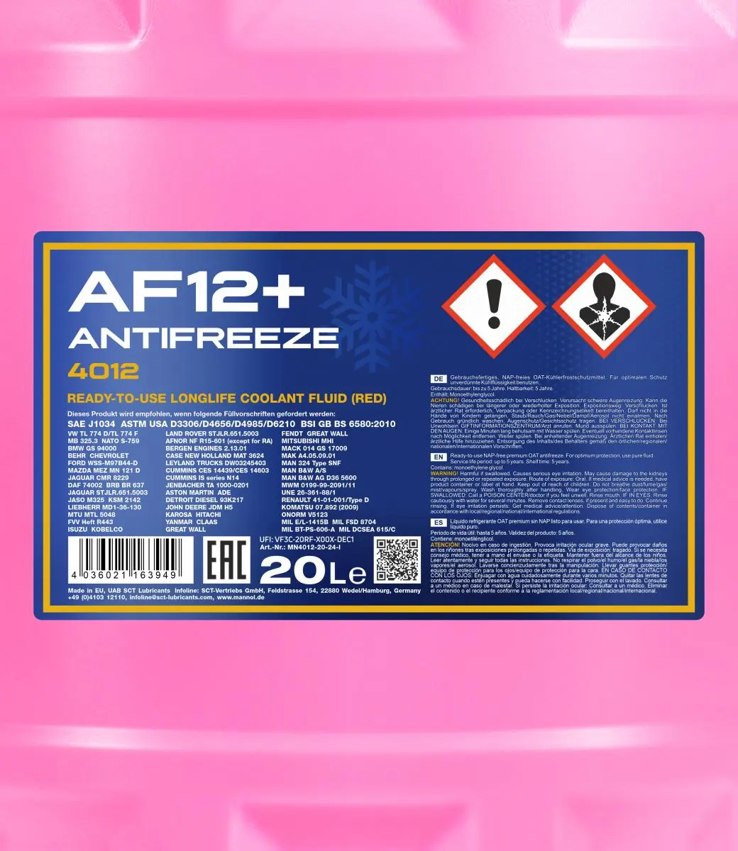 Antifreeze Mannol Antifreeze AF12+ (-40) Longlife MN4012-20
