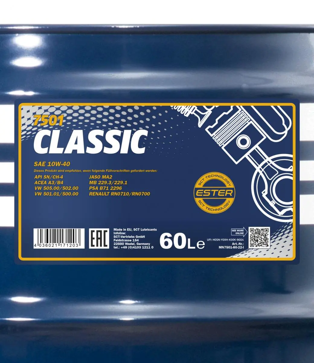 Engine Oil Mannol Classic 10W-40 MN7501-60