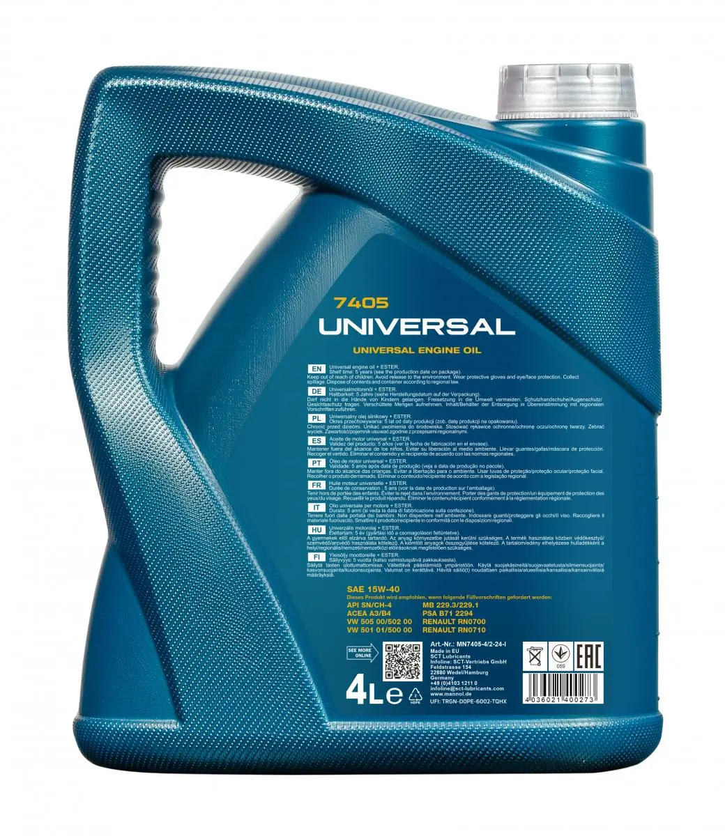 Engine Oil Mannol Universal 15W-40 MN7405-4