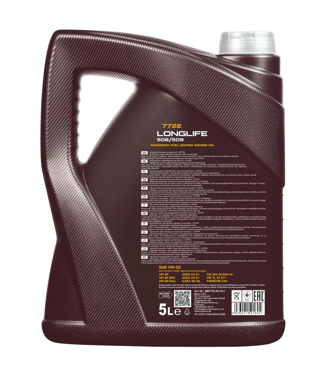 Engine Oil Mannol Longlife 508/509 0W-20 MN7722-5