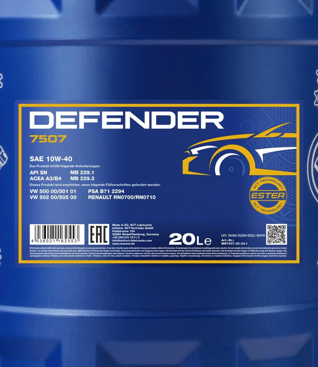 Engine Oil Mannol Defender 10W-40 MN7507-20