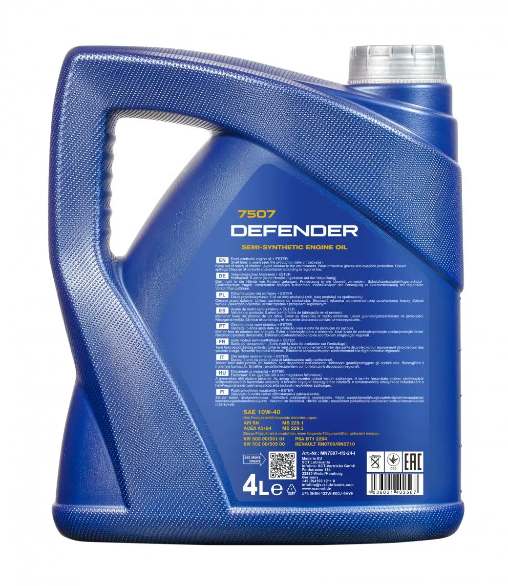 Engine Oil Mannol Defender 10W-40 MN7507-4