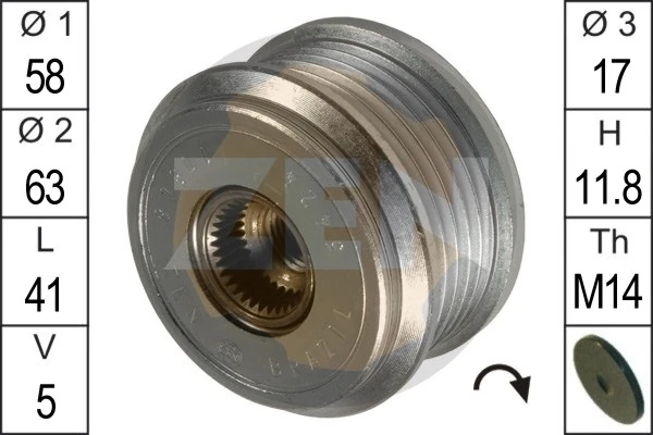 ERA ZN5424 Alternator Freewheel Clutch