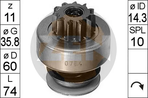 ERA ZN0764 Freewheel Gear, starter