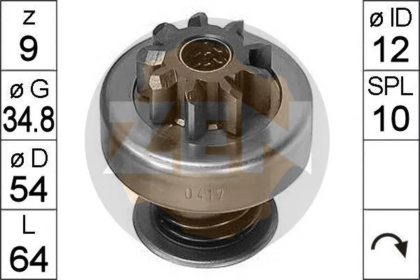 ERA ZN0417 Freewheel Gear, starter