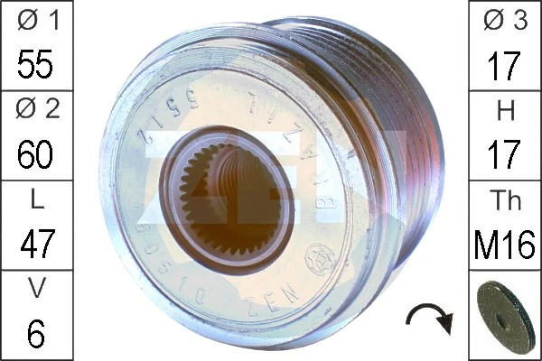 ERA ZN5512 Alternator Freewheel Clutch