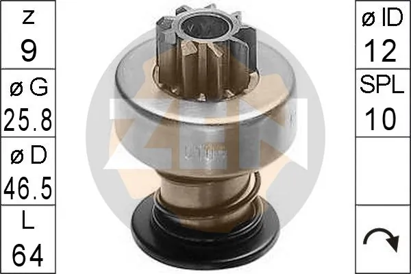 Freewheel Gear, starter ZN0108