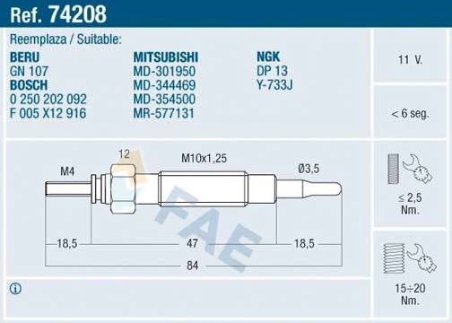 Glow Plug 74208