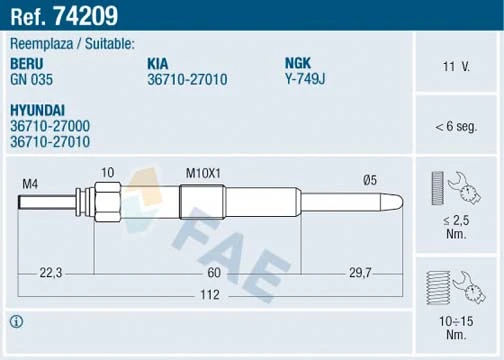 Glow Plug 74209