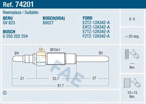 Glow Plug 74201