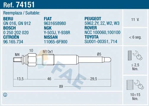Glow Plug 74151