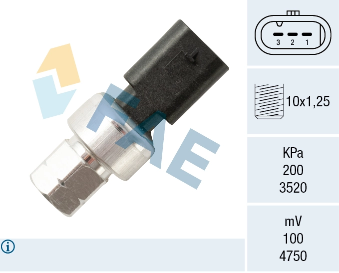 Pressure Switch, air conditioning 15814