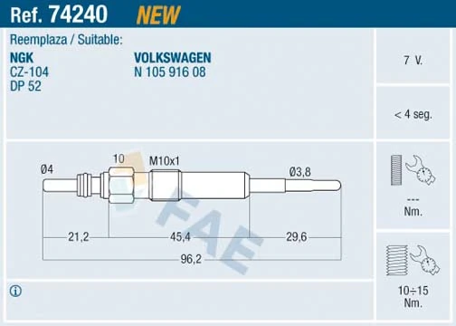 Glow Plug 74240